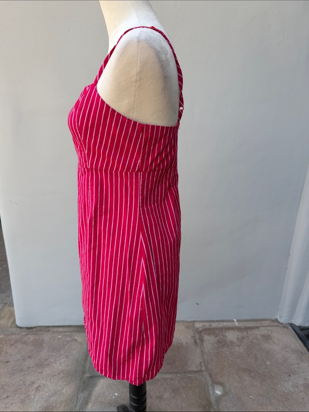 KENDALL & KYLIE Red & White Striped Mini Cotton Dress Juniors Size M - Picture 4 of 12